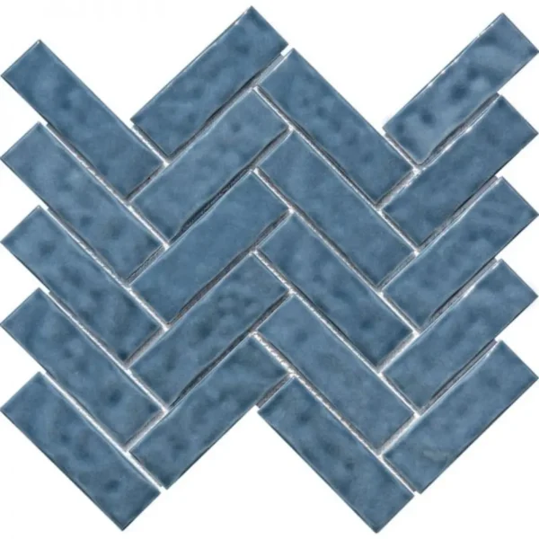 Pukka Tile Duman Mavisi Herringbone Porselen Mozaik