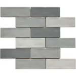 Pukka Tile Gri Blend 2x6 Brick Porselen Mozaik