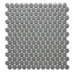 Pukka Tile Gri Glossy Penny Round Porselen Mozaik