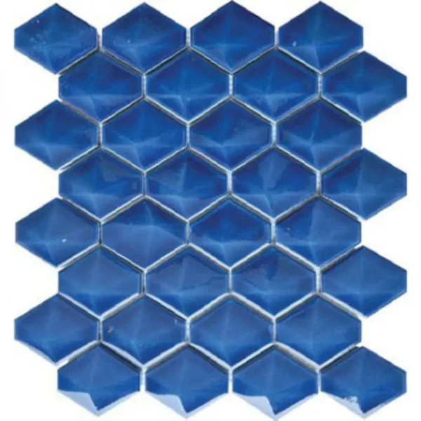 Pukka Tile Indigo Mavi Solid Signature Porselen Mozaik