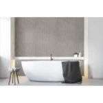 Pukka Tile Kahve Rengi Herringbone Porselen Mozaik - Görsel 2
