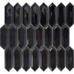 Pukka Tile Siyah Small Picket Porselen Mozaik