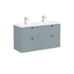 VitrA Root Classic Lavabo Dolabı, 120 cm, Dört Çekmeceli, Köşeli Lavabo, Mat Fiyord Yeşili