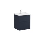 VitrA Root Classic Lavabo Dolabı, 60 cm, İki Çekmeceli, Klasik Lavabo, Mat Lacivert - Görsel 2