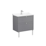 VitrA Root Classic Lavabo Dolabı, 80 cm, İki Çekmeceli, Klasik Lavabo, Mat Gri - Görsel 6