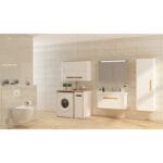 VitrA Sento Boy Dolabı, 55 cm, Bir Kapaklı, Temizlik Gereçleri İçin, Mat Beyaz, Sağ - Görsel 2