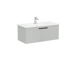 VitrA Root Flat Lavabo Dolabı, 100 cm, Bir Çekmeceli, Köşeli Lavabo, Parlak İnci Grisi - Görsel 4