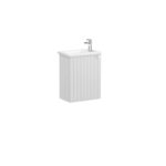 VitrA Root Groove Lavabo Dolabı, 45 cm, Bir Kapaklı, Dar, Köşeli Lavabo, Mat Açık Gri, Sol