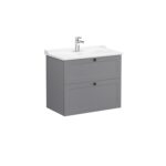 VitrA Root Classic Lavabo Dolabı, 80 cm, İki Çekmeceli, Klasik Lavabo, Mat Gri - Görsel 2