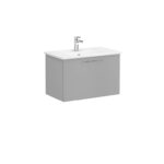 VitrA Root Flat Lavabo Dolabı, 80 cm, Bir Çekmeceli, Köşeli Lavabo, Mat Kaya Gri - Görsel 2