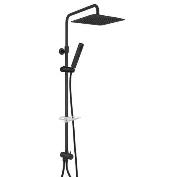 ECA Life Teleskobik Kolonlu Duş Sistemi 250X250 - Pvc Spiralli, Mat Siyah