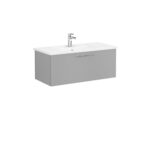 VitrA Root Flat Lavabo Dolabı, 100 cm, Bir Çekmeceli, Köşeli Lavabo, Mat Kaya Gri - Görsel 3