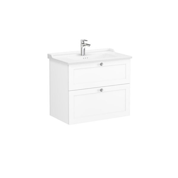 VitrA Root Classic Lavabo Dolabı, 80 cm, İki Çekmeceli, Klasik Lavabo, Mat Beyaz