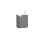 VitrA Root Classic Lavabo Dolabı, 45 cm, Bir Kapaklı, Dar, Köşeli Lavabo, Mat Gri, Sağ