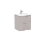 VitrA Root Flat Lavabo Dolabı, 60 cm, İki Çekmeceli, Köşeli Lavabo, Parlak Sahra Beji - Görsel 3