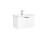 VitrA Root Flat Lavabo Dolabı, 80 cm, Bir Çekmeceli, Köşeli Lavabo, Parlak Beyaz
