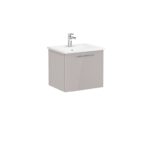VitrA Root Flat Lavabo Dolabı, 60 cm, Bir Çekmeceli, Köşeli Lavabo, Parlak Sahra Beji - Görsel 3