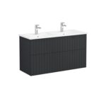 VitrA Root Groove Lavabo Dolabı, 120 cm, Dört Çekmeceli, Köşeli Lavabo, Mat Grafit