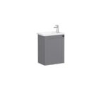 VitrA Root Classic Lavabo Dolabı, 45 cm, Bir Kapaklı, Dar, Köşeli Lavabo, Mat Gri, Sol