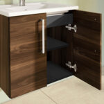 VitrA Root Flat Lavabo Dolabı, 60 cm, İki Kapaklı, Köşeli Lavabo, Ceviz - Görsel 4