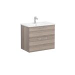 VitrA Root Flat Lavabo Dolabı, 80 cm, İki Çekmeceli, Köşeli Lavabo, Cordoba - Görsel 3