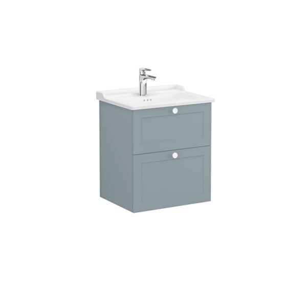 VitrA Root Classic Lavabo Dolabı, 60 cm, İki Çekmeceli, Klasik Lavabo, Mat Fiyord Yeşili