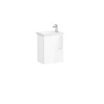 VitrA Root Flat Lavabo Dolabı, 45 cm, Bir Kapaklı, Dar, Köşeli Lavabo, Parlak Beyaz, Sol - Görsel 3