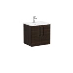 VitrA Root Flat Lavabo Dolabı, 60 cm, İki Kapaklı, Köşeli Lavabo, Ceviz - Görsel 3