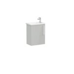 VitrA Root Flat Lavabo Dolabı, 45 cm, Bir Kapaklı, Dar, Köşeli Lavabo, Parlak İnci Grisi, Sol - Görsel 3