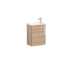 VitrA Root Flat Lavabo Dolabı, 45 cm, Bir Kapaklı, Dar, Köşeli Lavabo, Doğal Meşe, Sol - Görsel 3