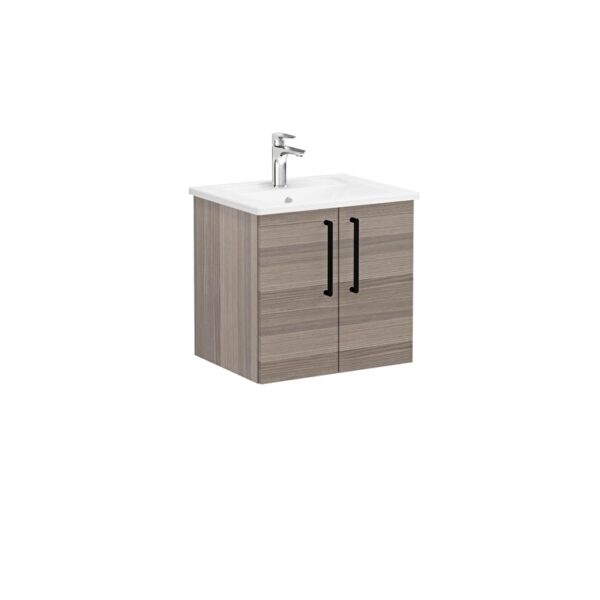 VitrA Root Flat Lavabo Dolabı, 60 cm, İki Kapaklı, Köşeli Lavabo, Cordoba