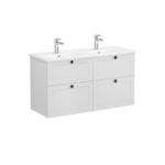 VitrA Root Classic Lavabo Dolabı, 120 cm, Dört Çekmeceli, Yuvarlak Lavabo, Mat Açık Gri - Görsel 3