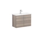 VitrA Root Flat Lavabo Dolabı, 80 cm, İki Kapaklı, Dar, Yuvarlak Lavabo, Cordoba