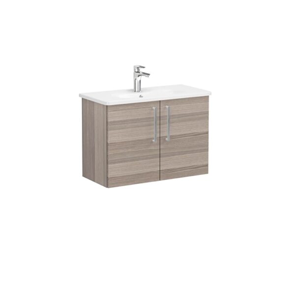 VitrA Root Flat Lavabo Dolabı, 80 cm, İki Kapaklı, Dar, Yuvarlak Lavabo, Cordoba