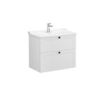 VitrA Root Classic Lavabo Dolabı, 80 cm, İki Çekmeceli, Klasik Lavabo, Mat Açık Gri - Görsel 2