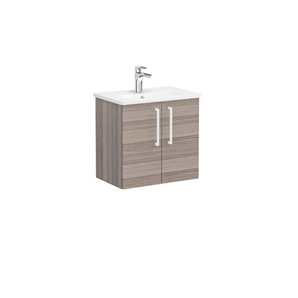 VitrA Root Flat Lavabo Dolabı, 60 cm, İki Kapaklı, Dar, Yuvarlak Lavabo, Cordoba