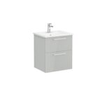 VitrA Root Flat Lavabo Dolabı, 60 cm, İki Çekmeceli, Köşeli Lavabo, Parlak İnci Grisi - Görsel 2