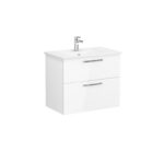 VitrA Root Flat Lavabo Dolabı, 80 cm, İki Çekmeceli, Köşeli Lavabo, Parlak Beyaz - Görsel 3