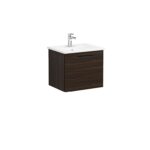 VitrA Root Flat Lavabo Dolabı, 60 cm, Bir Çekmeceli, Köşeli Lavabo, Ceviz - Görsel 3