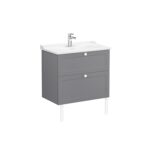 VitrA Root Classic Lavabo Dolabı, 80 cm, İki Çekmeceli, Klasik Lavabo, Mat Gri - Görsel 5