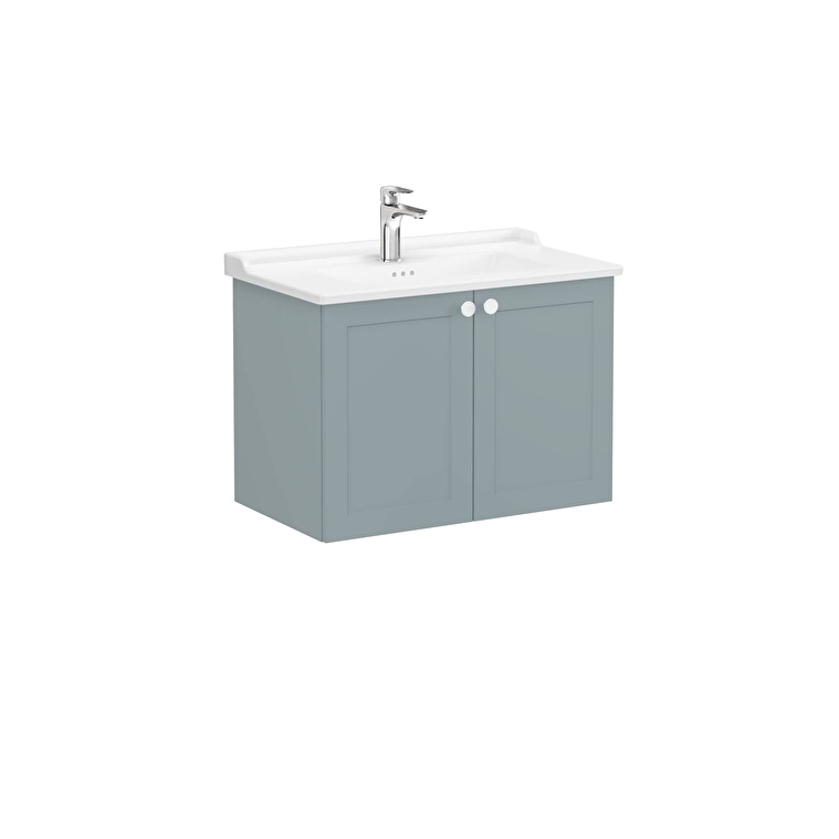 4e79792fa26b1d20bb9a36eb1f62356115746b76-1.jpg VitrA Root Classic Lavabo Dolabı, 80 cm, İki Kapaklı, Klasik Lavabo, Mat Fiyord Yeşili - Görsel 1