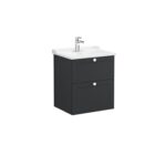 VitrA Root Classic Lavabo Dolabı, 60 cm, İki Çekmeceli, Klasik Lavabo, Mat Grafit - Görsel 3