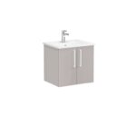 VitrA Root Flat Lavabo Dolabı, 60 cm, İki Kapaklı, Köşeli Lavabo, Parlak Sahra Beji - Görsel 2