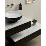 VitrA Origin Üst Tezgah, 90 cm, Neolith, Armatür Deliksiz, Sifon Deliksiz, Calacatta Silk - Görsel 2