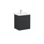 VitrA Root Classic Lavabo Dolabı, 60 cm, İki Çekmeceli, Klasik Lavabo, Mat Grafit
