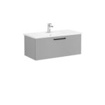 VitrA Root Flat Lavabo Dolabı, 100 cm, Bir Çekmeceli, Köşeli Lavabo, Mat Kaya Gri