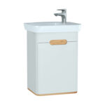 VitrA Sento Lavabo Dolabı, 50 cm, Bir Kapaklı, Dar, Aydınlatmalı, Mat Beyaz, Sağ