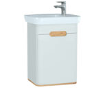 VitrA Sento Lavabo Dolabı, 50 cm, Bir Kapaklı, Dar, Aydınlatmalı, Mat Beyaz, Sol