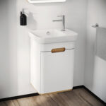 VitrA Sento Lavabo Dolabı, 50 cm, Bir Kapaklı, Dar, Aydınlatmalı, Mat Beyaz, Sol - Görsel 11