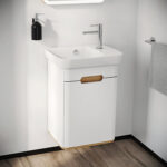 VitrA Sento Lavabo Dolabı, 50 cm, Bir Kapaklı, Dar, Aydınlatmalı, Mat Beyaz, Sol - Görsel 8